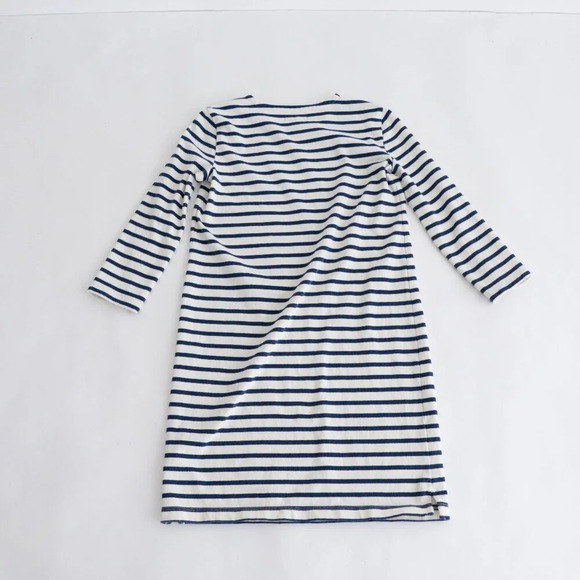 Madewell White Navy Stripe Half Sleeve A-Line Heavy Knit Shift Midi Dress XXS - Picture 8 of 9